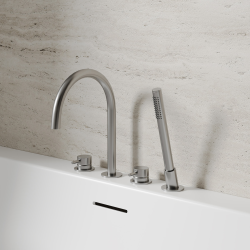 Смеситель ABBER Wasser Kreis 316 AF8113BGG на борт ванны, оружейная сталь брашированная