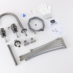 Смеситель ABBER Wasser Kreis 316 AF8113BGG на борт ванны, оружейная сталь брашированная