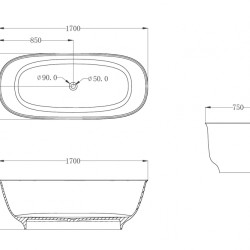 Прозрачная ванна ABBER Kristall AT9707Emerald зеленая
