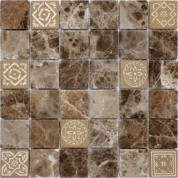 Мозаика LeeDo Ceramica Art Emperador Dark MAT (48x48x8) 300x300, матовая