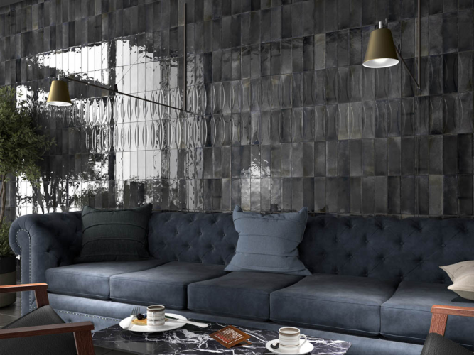 Плитка Equipe Hanoi 30031 Black Ash 6,5x20