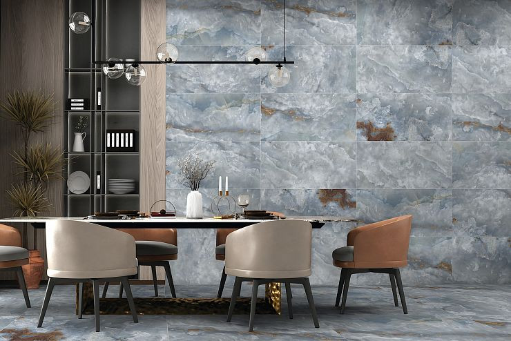 Керамогранит Global Tile Moonlight GT408013616MSR11 Синий 40x80