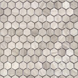 Мозаика LeeDo Ceramica Travertino silver MAT hex (18x30x6) 285x305, матовая