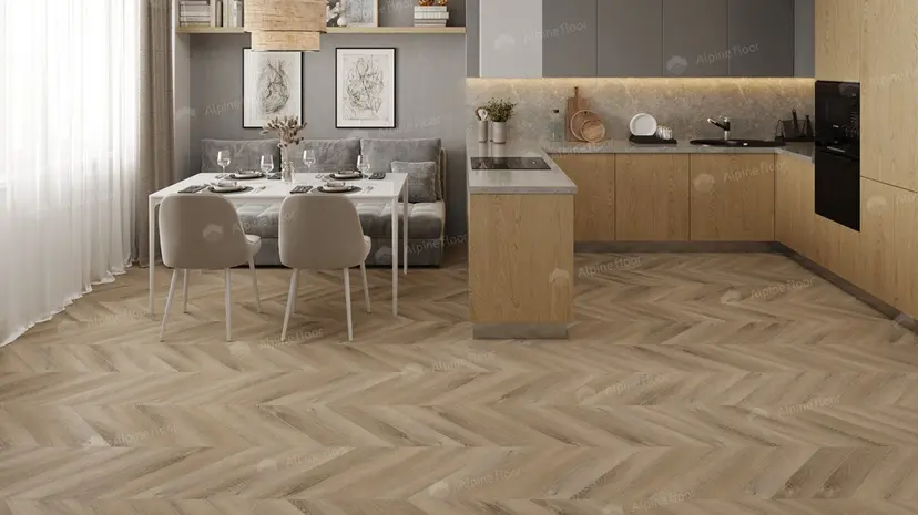 Кварцвиниловая плитка Alpine Floor Chevron Alpine LVT Дуб Синистра Chevron ECO 20-6