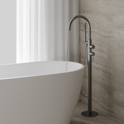 Смеситель ABBER Wasser Kreis 316 AF8115BGG напольный для ванны, оружейная сталь брашированная