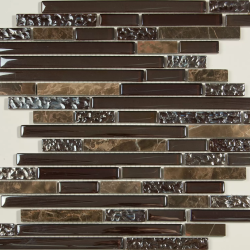 Мозаика NSmosaic S-818 стекло камень (15x48x98x8) 298*305, глянцевая