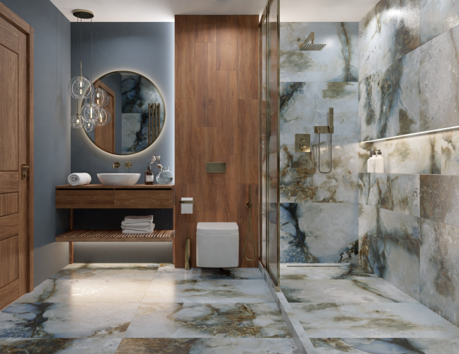 Керамогранит Primavera Jakarta Blue Punch-Carving PC208 60x120