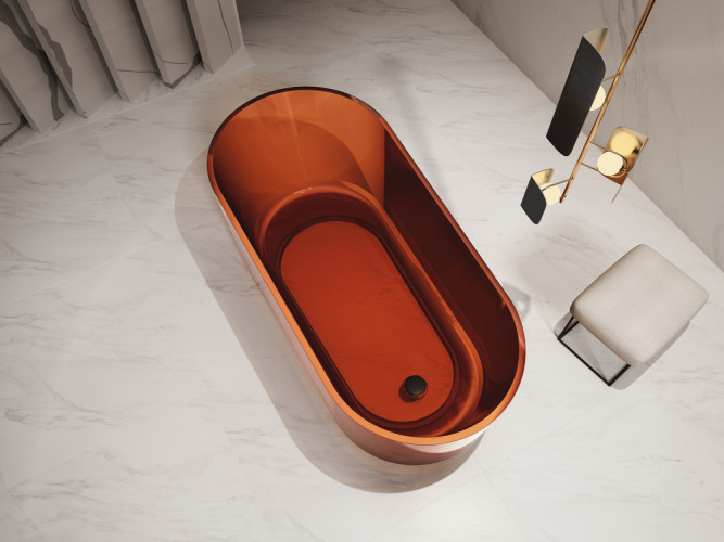 Прозрачная ванна ABBER Kristall AT9706Opal коричневая