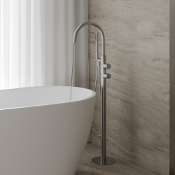 Смеситель ABBER Wasser Kreis 316 AF8115BST напольный для ванны, сталь брашированная