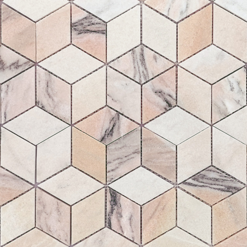 Мозаика LeeDo Ceramica Rosa Salmone POL diamond (96x55x7) 298х259, полированная глянцевая