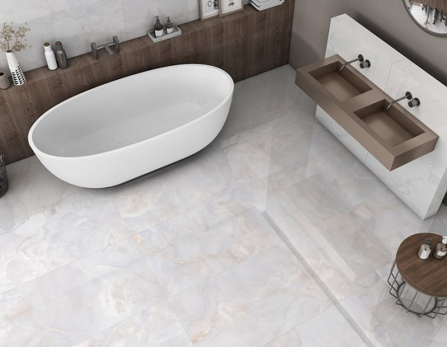 Керамогранит Global Tile Onyx GT120604403PR Белый 60x120