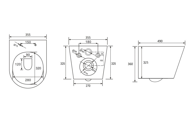 Унитаз ABBER Bequem AC1102T подвесной белый, безободковый, смыв торнадо