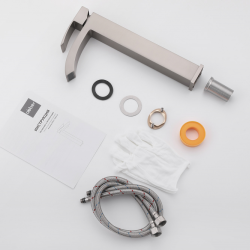 Смеситель ABBER Wasserfall AF8611SP для накладной раковины, сатин