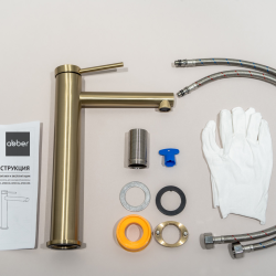 Смеситель ABBER Emotion AF8811G для накладной раковины, золото матовое