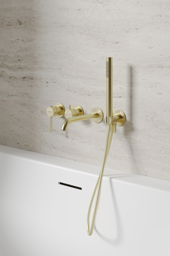 Смеситель ABBER Wasser Kreis 316 AF8130BG для ванны скрытого монтажа, золото брашированное