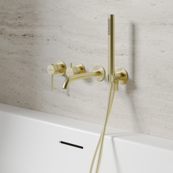 Смеситель ABBER Wasser Kreis 316 AF8130BG для ванны скрытого монтажа, золото брашированное