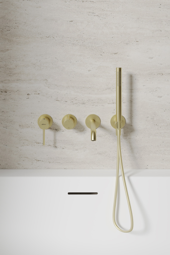 Смеситель ABBER Wasser Kreis 316 AF8130BG для ванны скрытого монтажа, золото брашированное