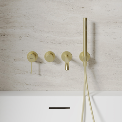 Смеситель ABBER Wasser Kreis 316 AF8130BG для ванны скрытого монтажа, золото брашированное