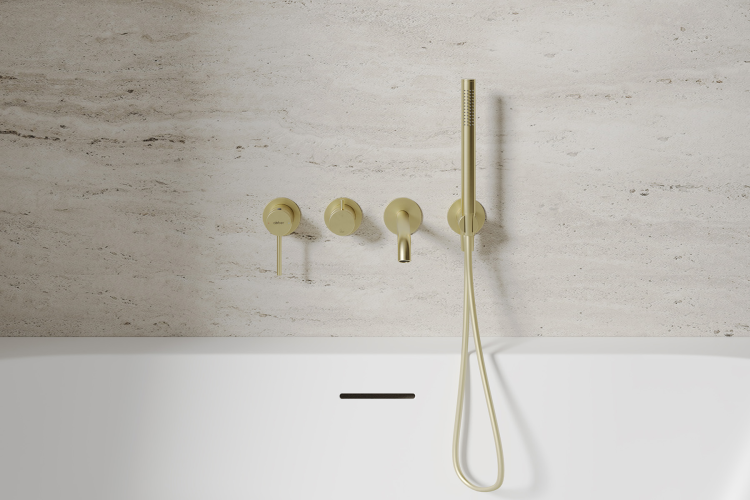 Смеситель ABBER Wasser Kreis 316 AF8130BG для ванны скрытого монтажа, золото брашированное