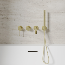 Смеситель ABBER Wasser Kreis 316 AF8130BG для ванны скрытого монтажа, золото брашированное