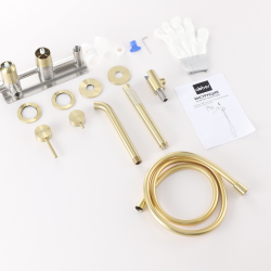 Смеситель ABBER Wasser Kreis 316 AF8130BG для ванны скрытого монтажа, золото брашированное