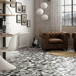 Плитка Equipe Caprice Deco 22105 Patchwork B&amp;W 20x20