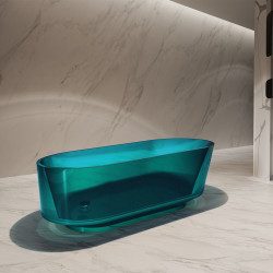 Прозрачная ванна ABBER Kristall AT9706Aquamarin бирюзовая