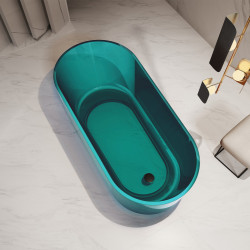 Прозрачная ванна ABBER Kristall AT9706Aquamarin бирюзовая