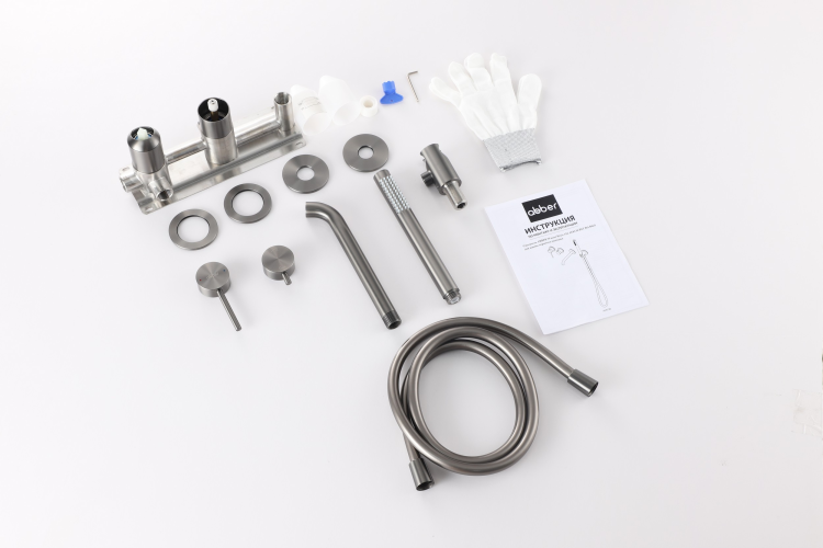 Смеситель ABBER Wasser Kreis 316 AF8130BGG для ванны скрытого монтажа, оружейная сталь брашированная