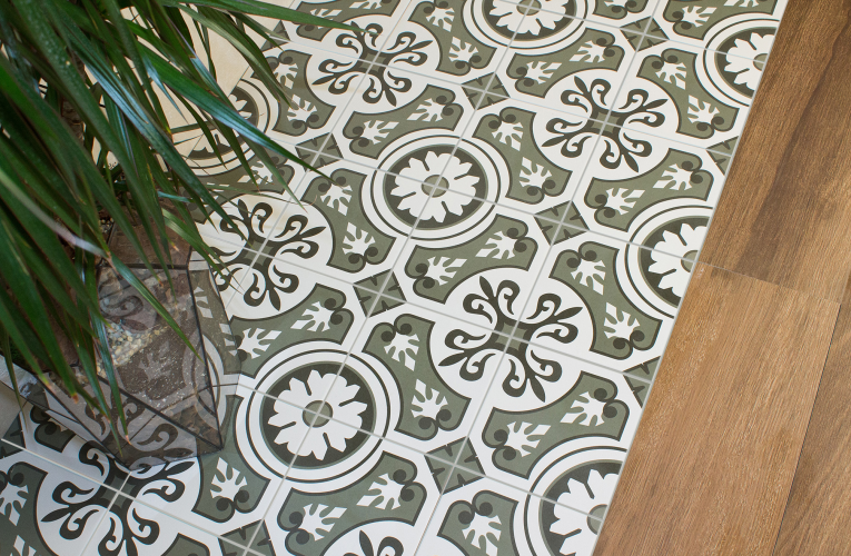 Керамогранит Smile Tile Эклектика Пальмира зеленый 20x20