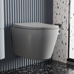 Унитаз ABBER Bequem AC1102MG подвесной серый матовый, безободковый
