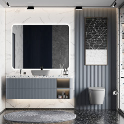 Унитаз ABBER Bequem AC1102MG подвесной серый матовый, безободковый