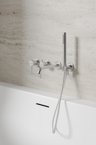 Смеситель ABBER Wasser Kreis 316 AF8130BST для ванны скрытого монтажа, сталь брашированная