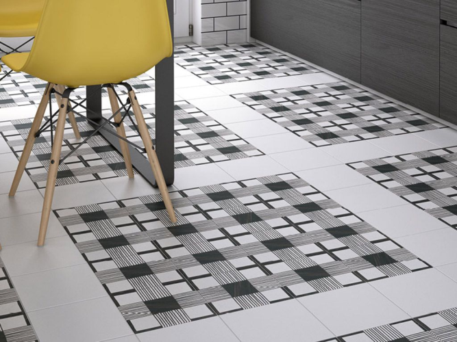 Плитка Equipe Caprice Deco 22124 Cloth B&W 20x20