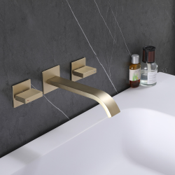 Смеситель ABBER Wasserfall AF8612G для раковины скрытого монтажа, золото матовое