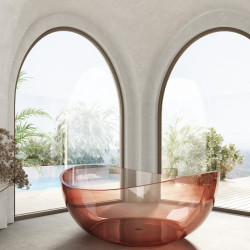 Прозрачная ванна ABBER Kristall AT9705Koralle розовая