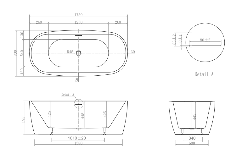 Акриловая ванна ABBER AB9219 белая