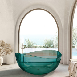 Прозрачная ванна ABBER Kristall AT9705Aquamarin бирюзовая