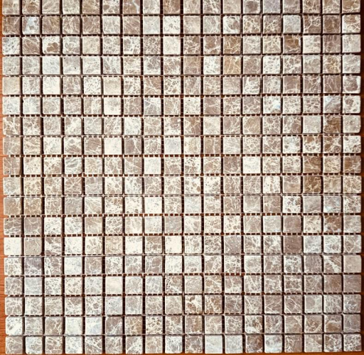 Мозаика Pixel Mosaic PIX 224 Light Emperador, чип 15x15 мм, сетка 305х305x4 мм, Матовая