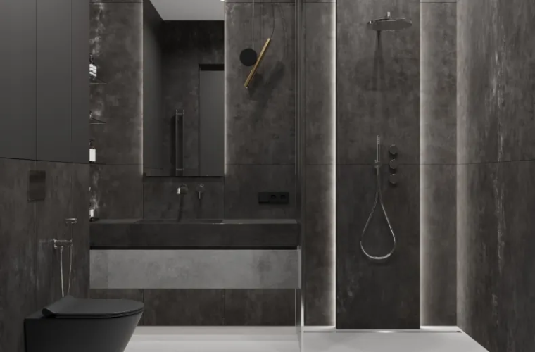 Керамогранит Laparet LP6012G0611R Festa Grigio серый глянцевые чернила 59,5х119,1