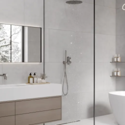 Керамогранит Laparet LP6012G0611R Festa Grigio серый глянцевые чернила 59,5х119,1