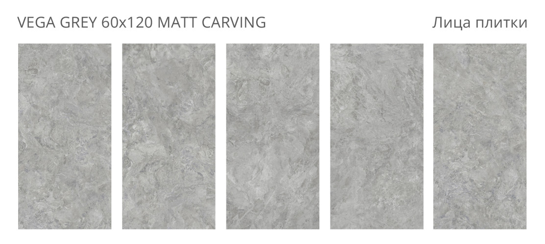 Vega Grey Matt Carving 60x120 — фото 2