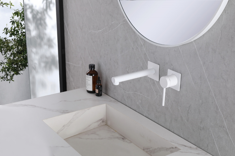 Смеситель ABBER Emotion AF8812W для раковины скрытого монтажа, белый матовый