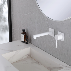 Смеситель ABBER Emotion AF8812W для раковины скрытого монтажа, белый матовый