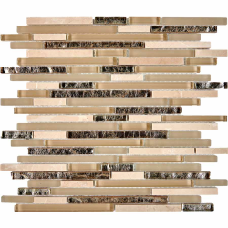 Мозаика Pixel Mosaic PIX729 из мрамора и стекла, чипы 10x48/98/148 мм, сетка 286х300x8 мм