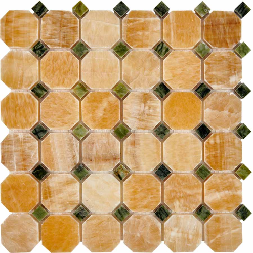 Мозаика Pixel Mosaic PIX 210 Honey onyx, Dondong, чип 48x48 мм, сетка 305х305x8 мм, Полированная