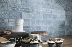 Керамическая плитка Декор Cifre Relieve Drop Blue Brillo 7.5x30