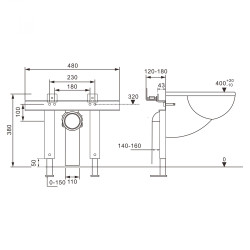 Инсталляция ABBER AC0102P для подвесного унитаза с импульсным смывом