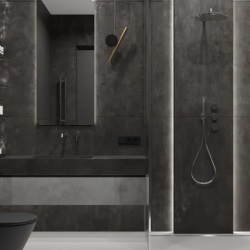 Керамогранит Laparet LP6012G0621R Festa Grafite тёмно-серый глянцевые чернила 59,5х119,1