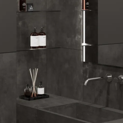 Керамогранит Laparet LP6012G0621R Festa Grafite тёмно-серый глянцевые чернила 59,5х119,1